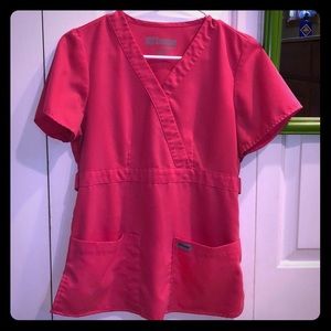 Small pink Greys Anatomy scrub top